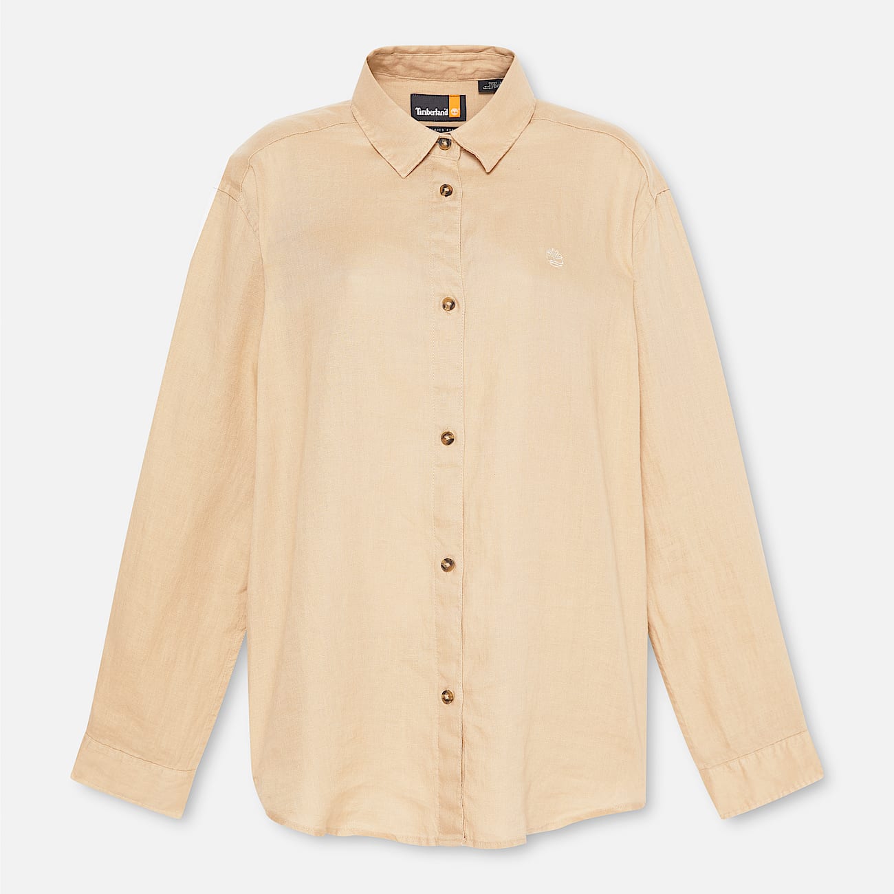 Camisa de lino para mujer en beis - 5