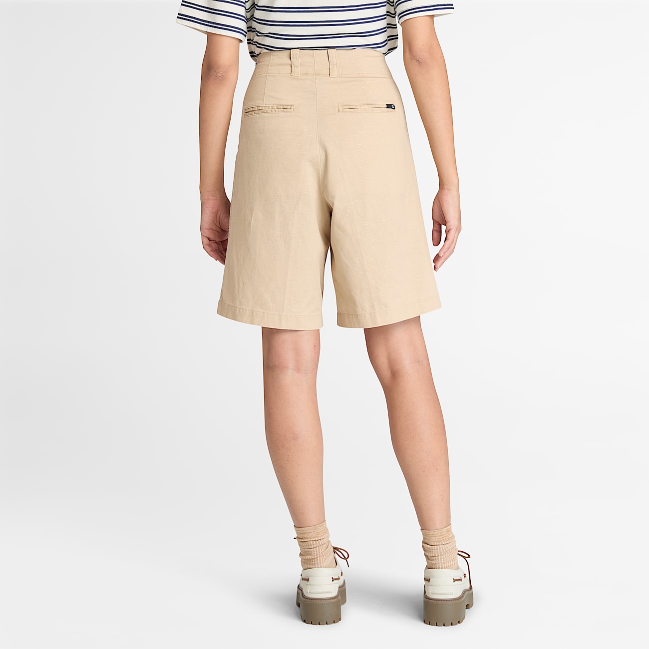 Bermudashorts aus Leinen für Damen in Beige - 7