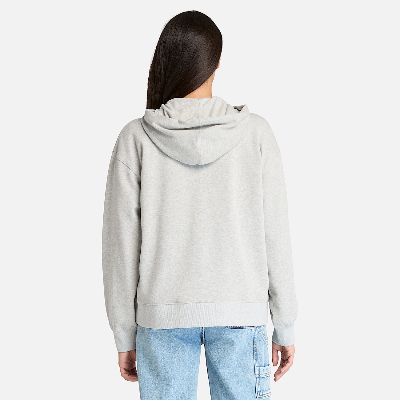 Sudadera de rizo con capucha y cremallera completa Exeter para mujer en gris claro - 6