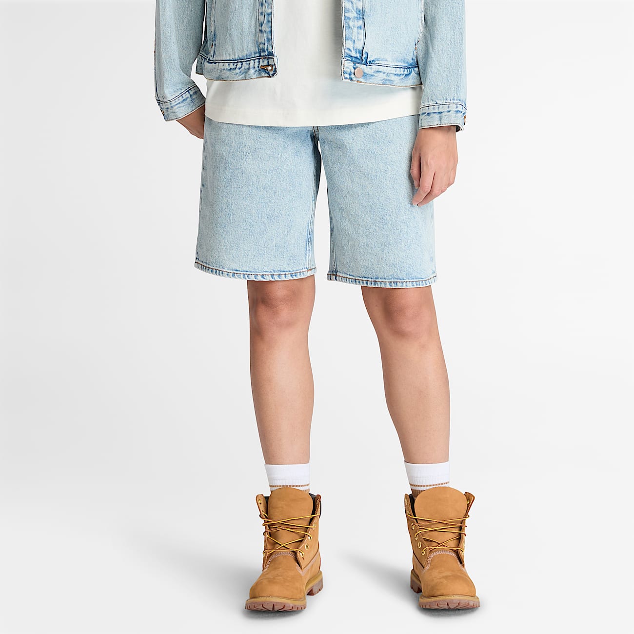 Denim Shorts for Women in Light Blue