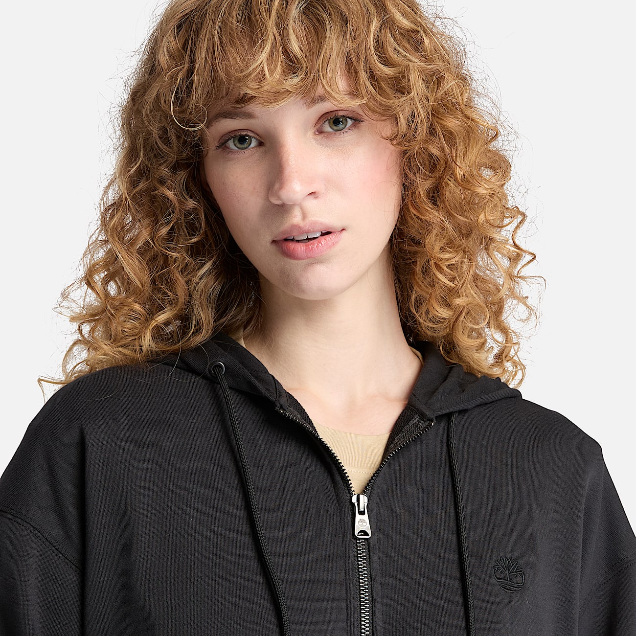 Exeter Loopback-Hoodie mit durchgehendem Reißverschluss für Damen in Schwarz - 3