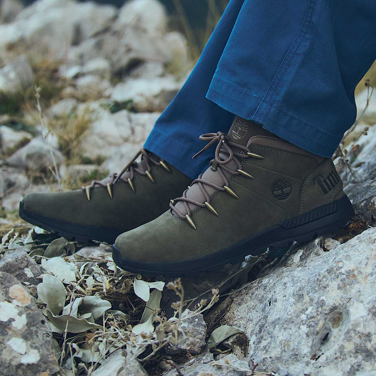 Sprint Trekker Halfhoge Vetersneaker voor heren in donkergroen