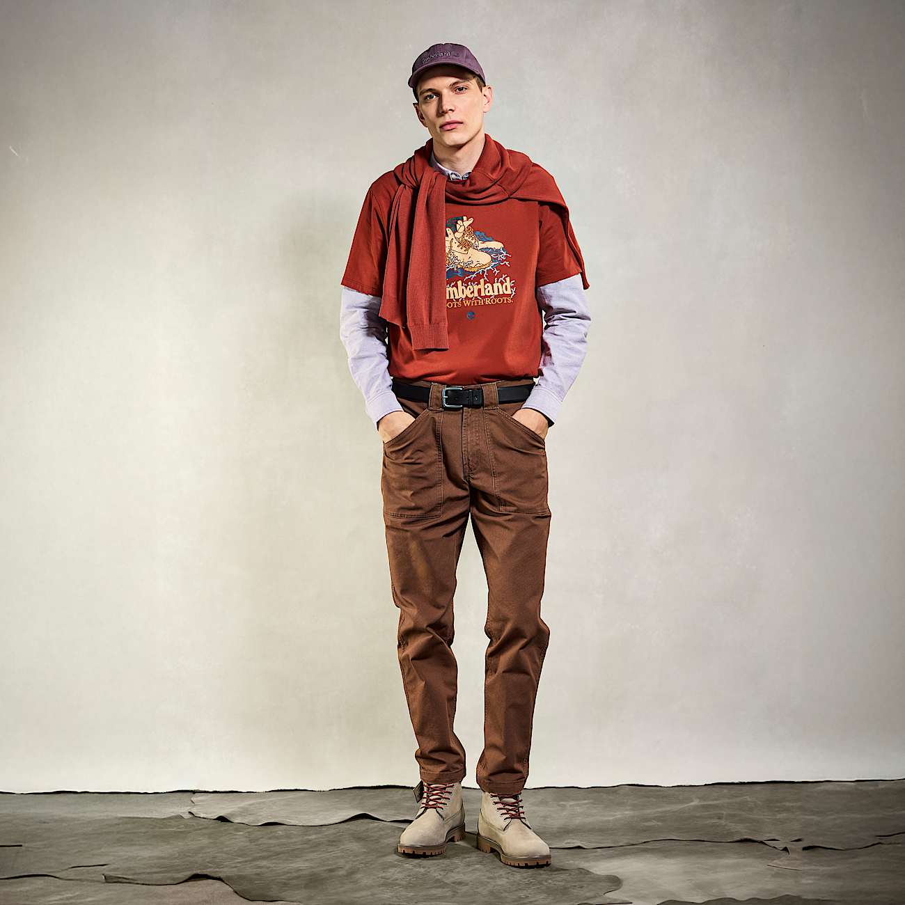 Goffstown Washed Canvas Fatigue Trouser for Men in Brown