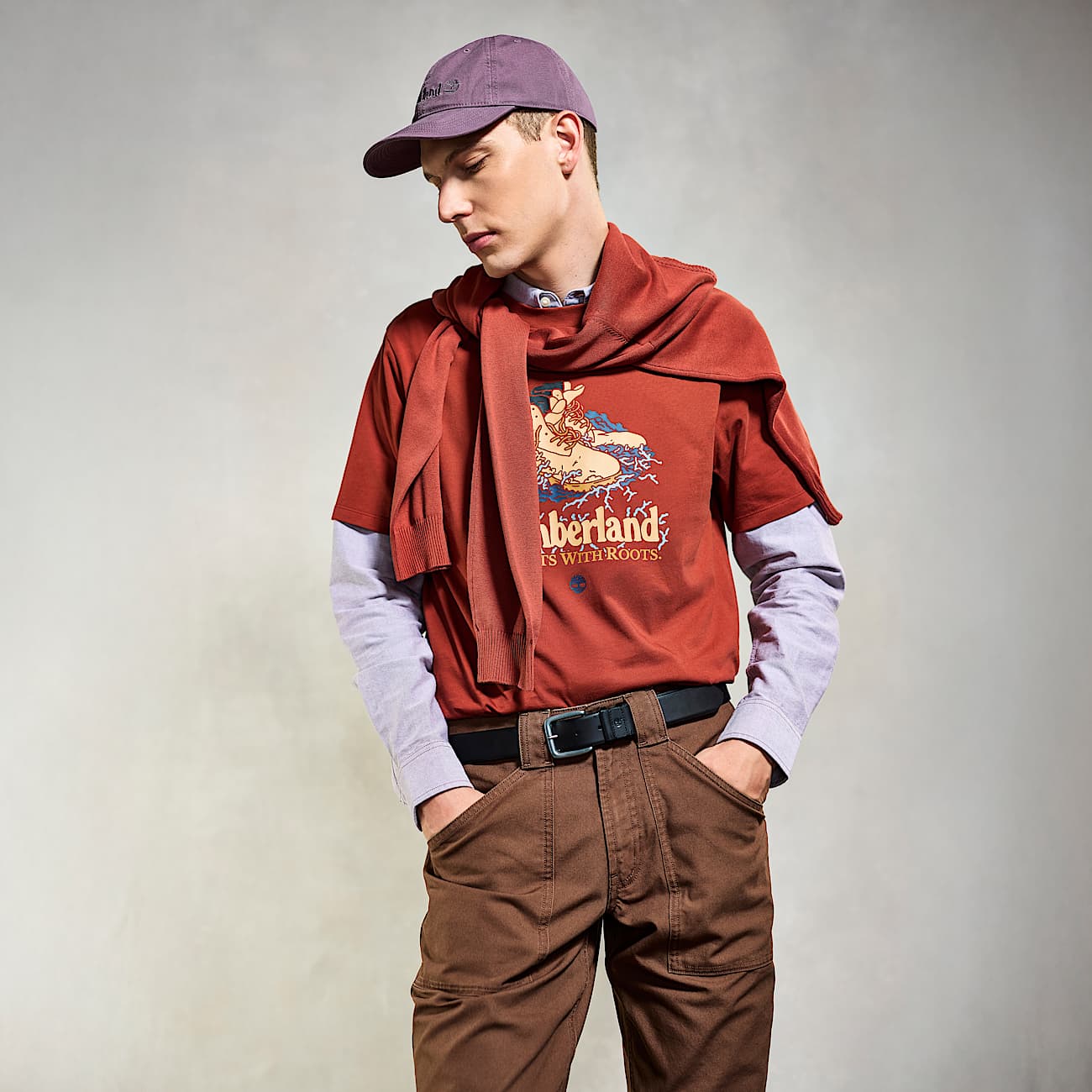 Goffstown Washed Canvas Fatigue Trouser for Men in Brown