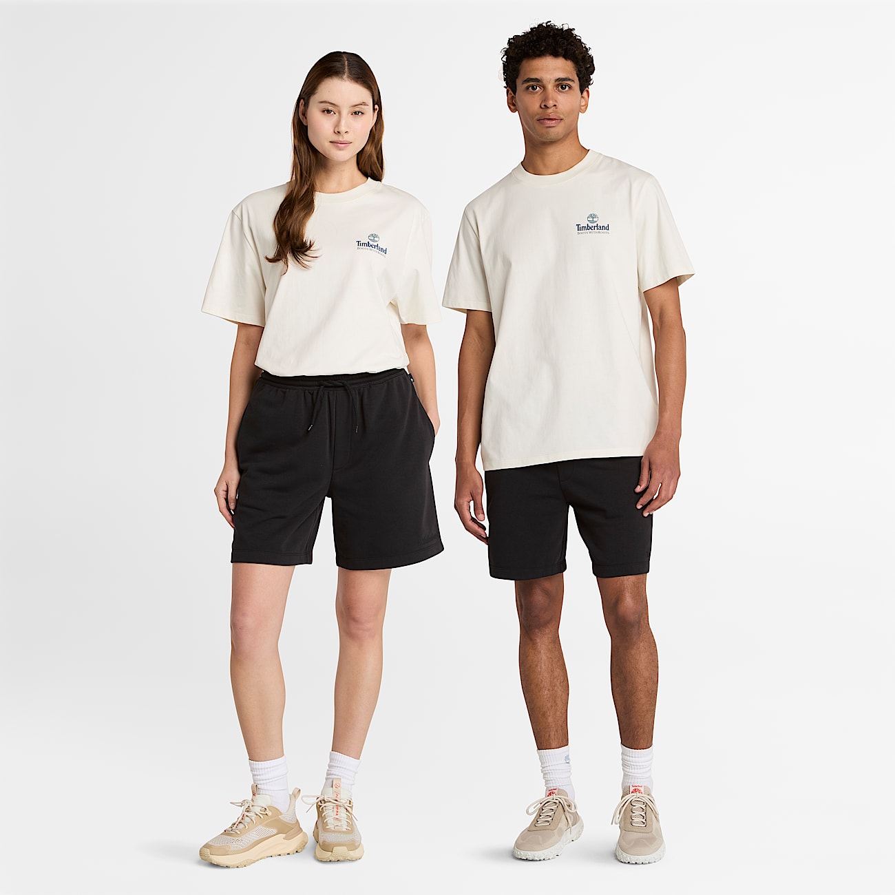T-shirt unisexe à motif arbre dans le dos en blanc
