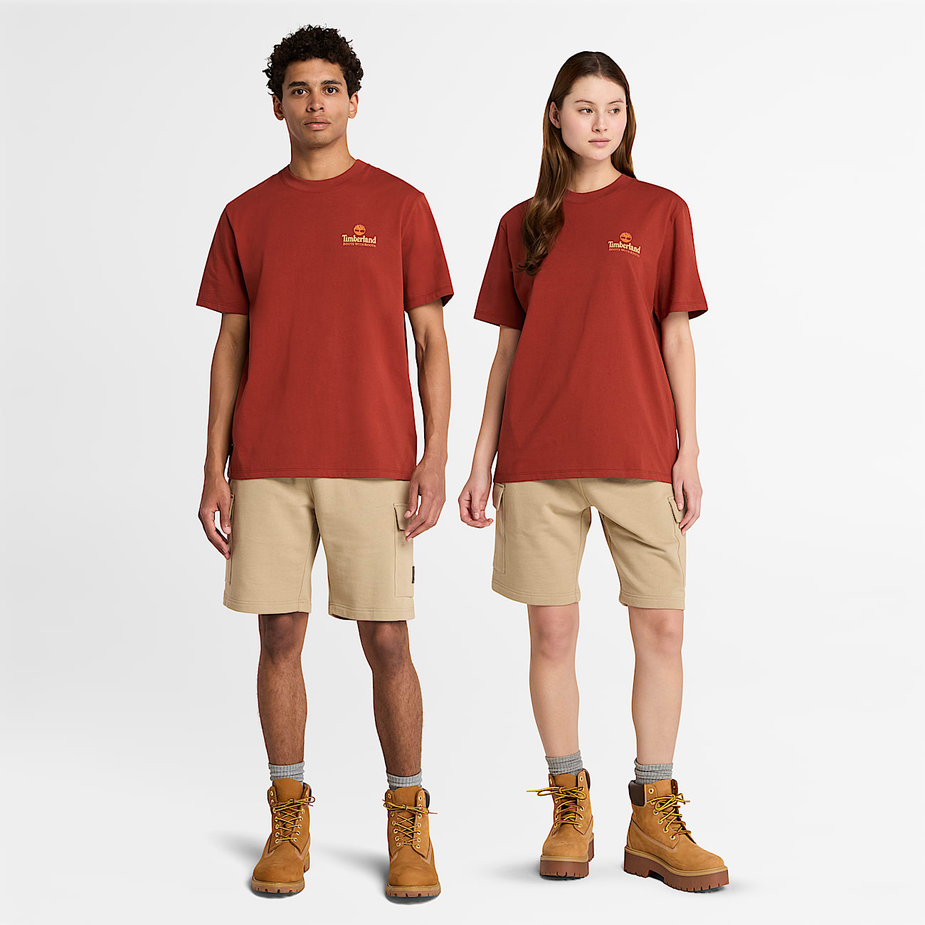 Illustrated Tree Logo Back Graphic T-Shirt for All Gender in Red