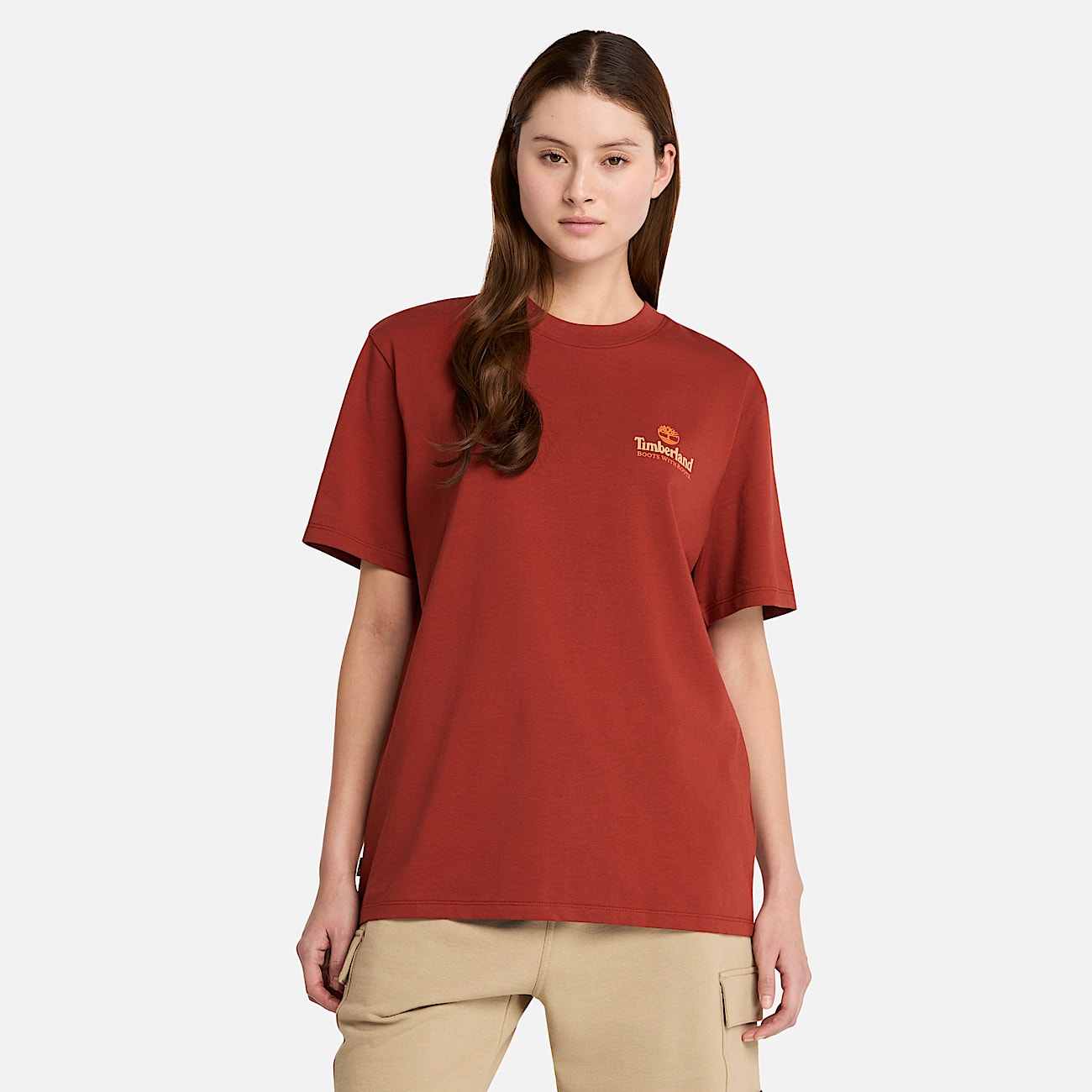 Illustrated Tree Logo Back Graphic T-Shirt for All Gender in Red