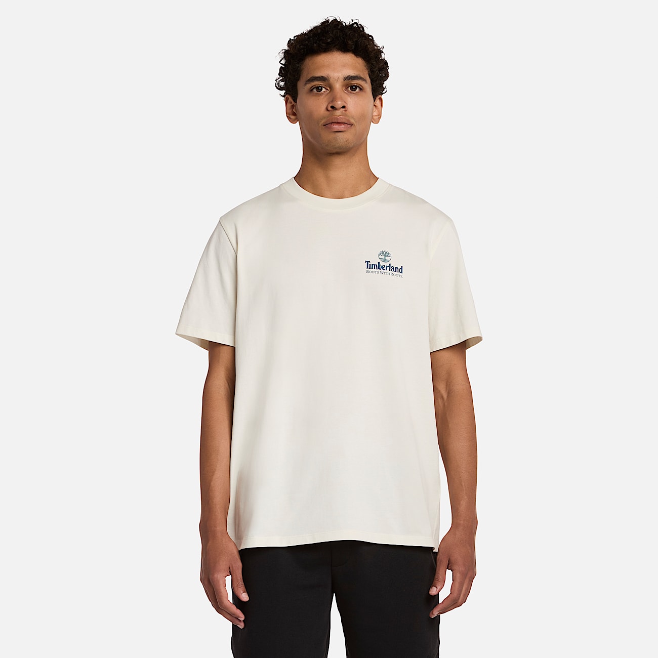T-shirt unisexe à motif arbre dans le dos en blanc