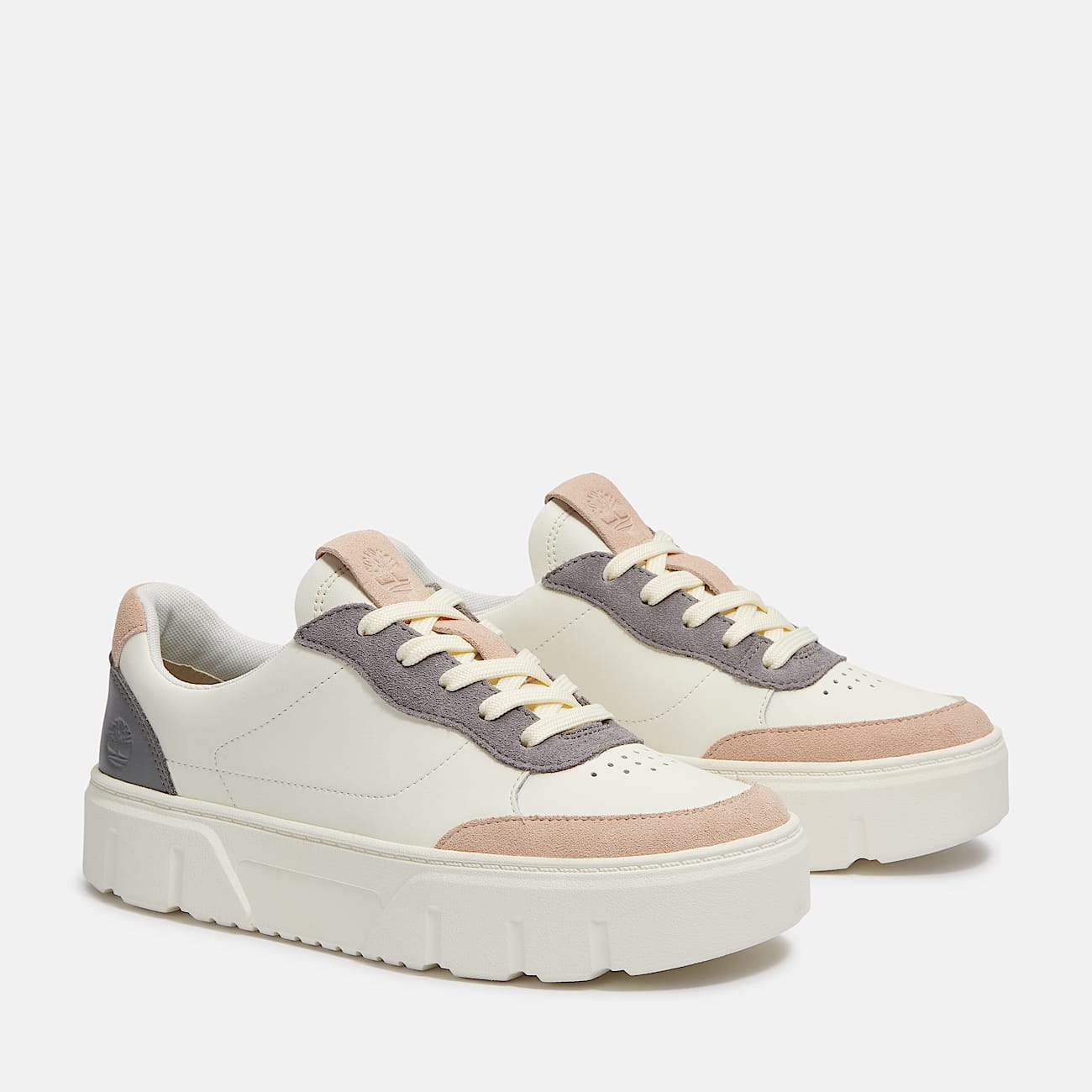 Ténis com Atacadores Low Laurel Court para Mulher em branco e cinzento - 4