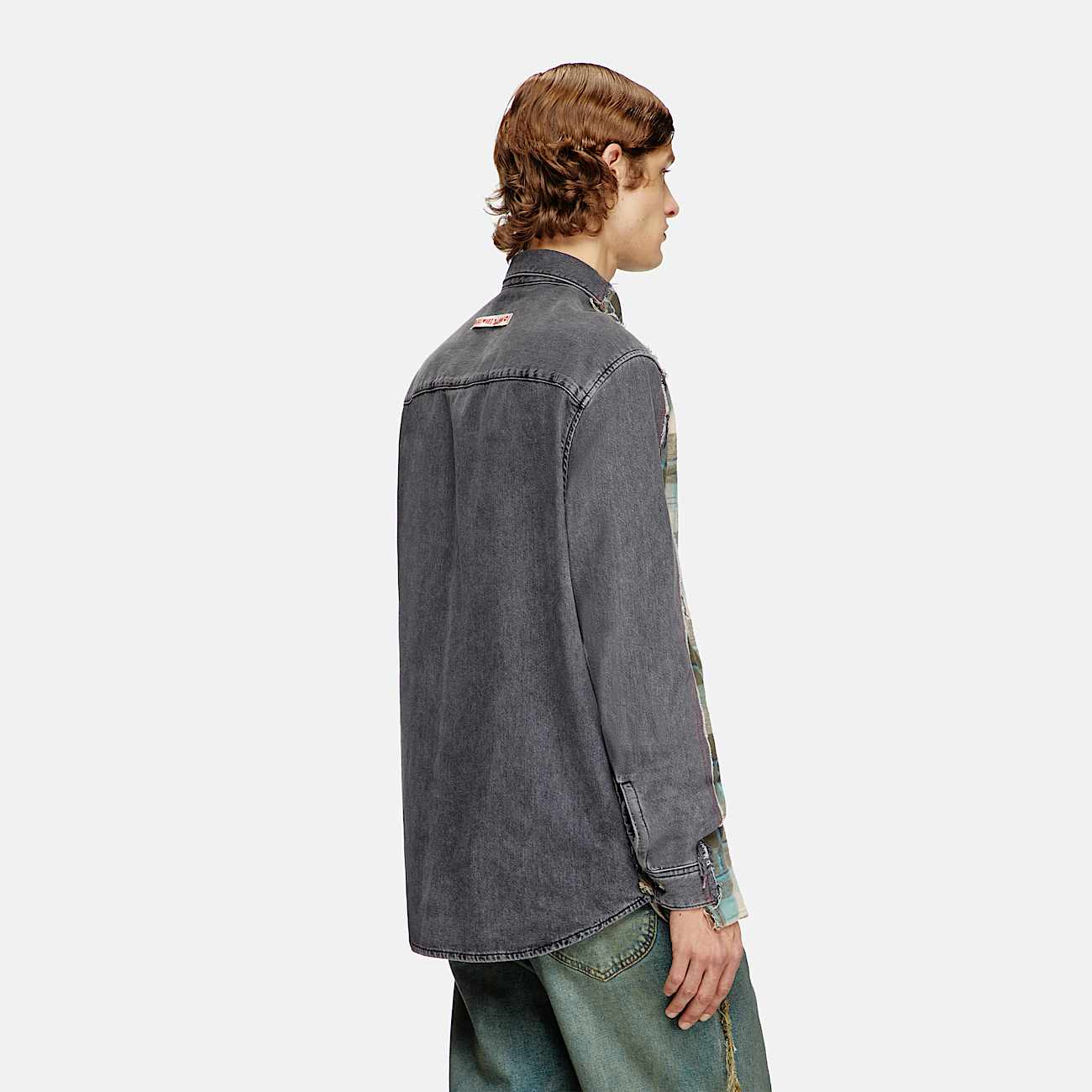 Check and denim shirt - 2