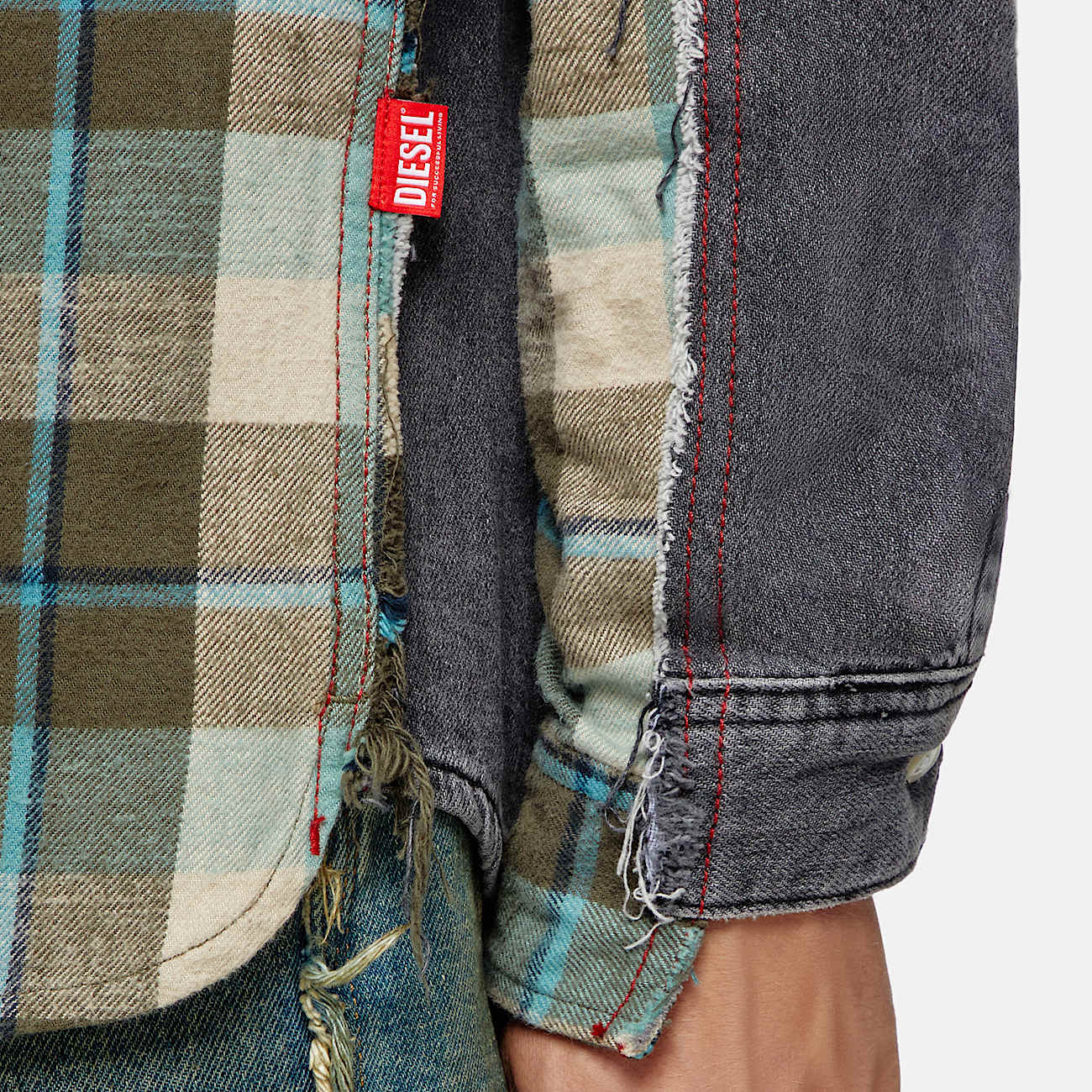 Check and denim shirt - 4