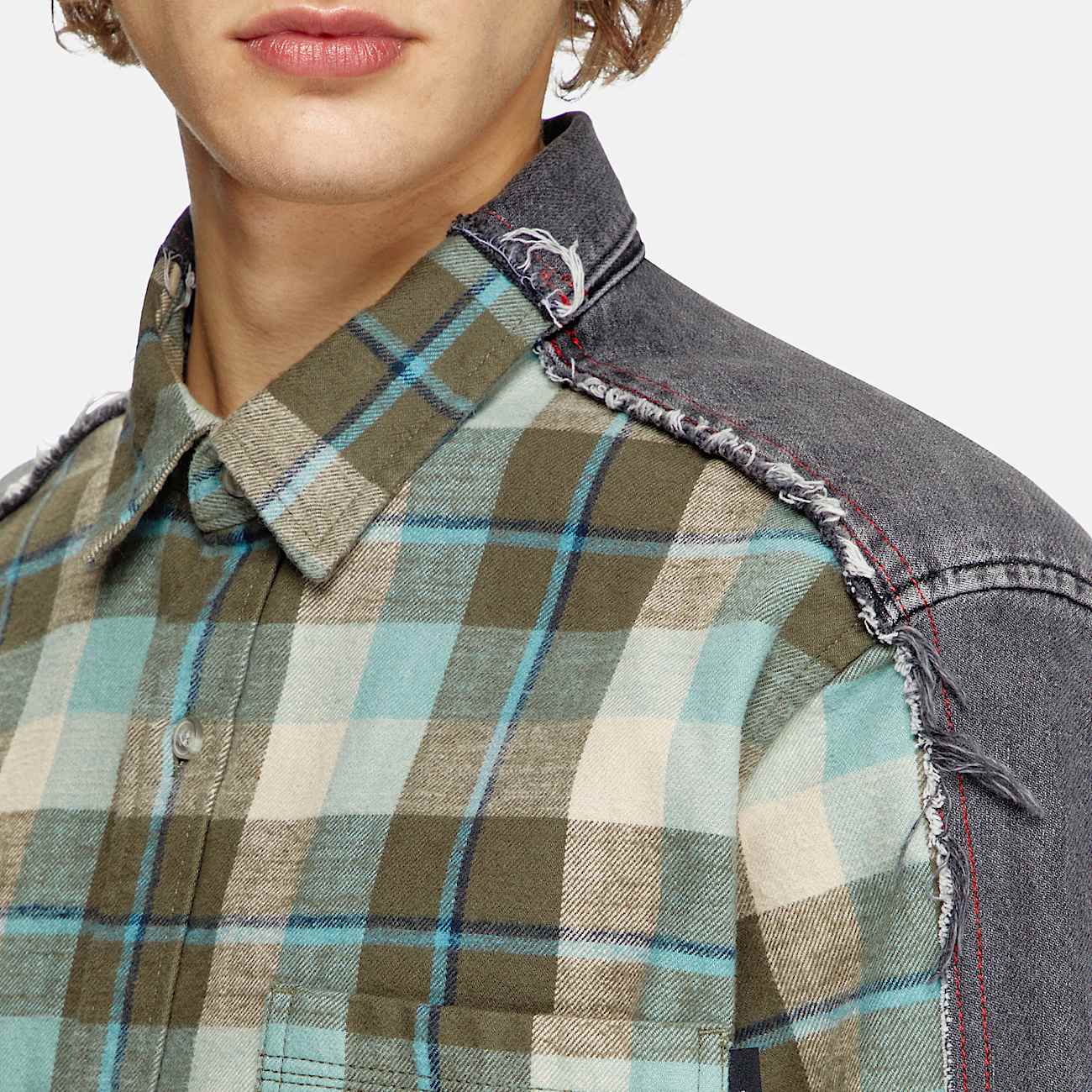 Check and denim shirt - 8