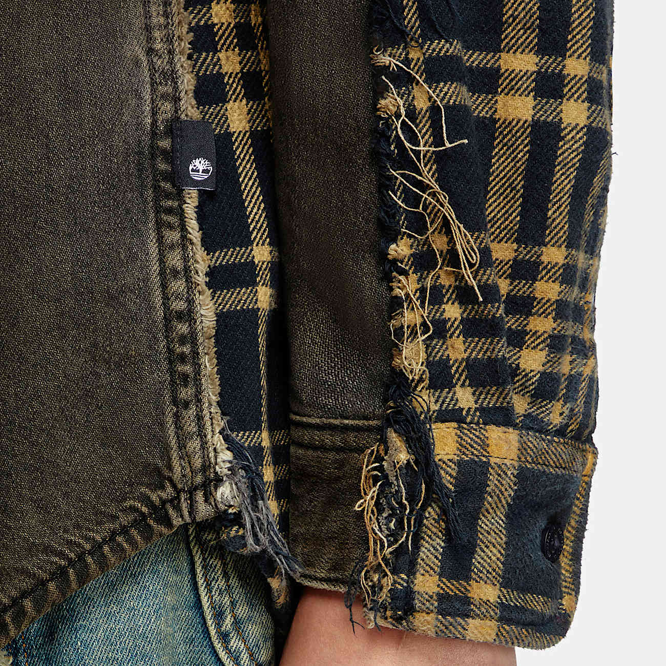 Overdyed denim and check and shirt - 4