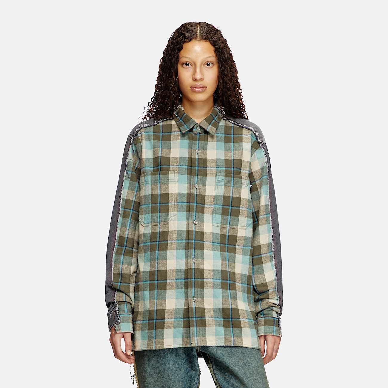 Check and denim shirt - 9