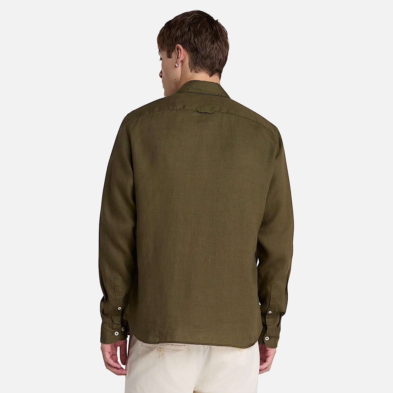 Mill Brook Linen Shirt for Men in Dark Green - 4