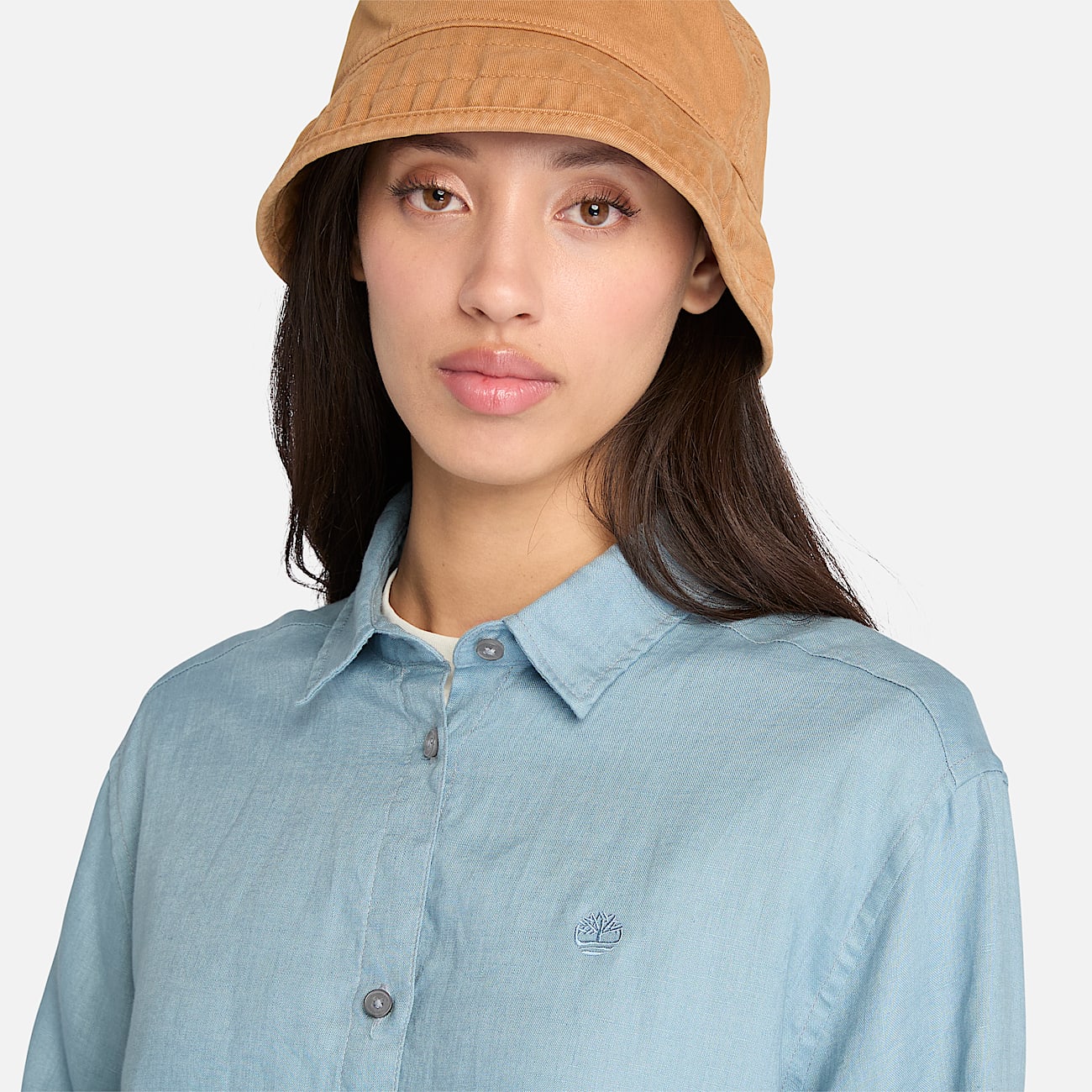 Linen Shirt for Women in Light Blue - 5