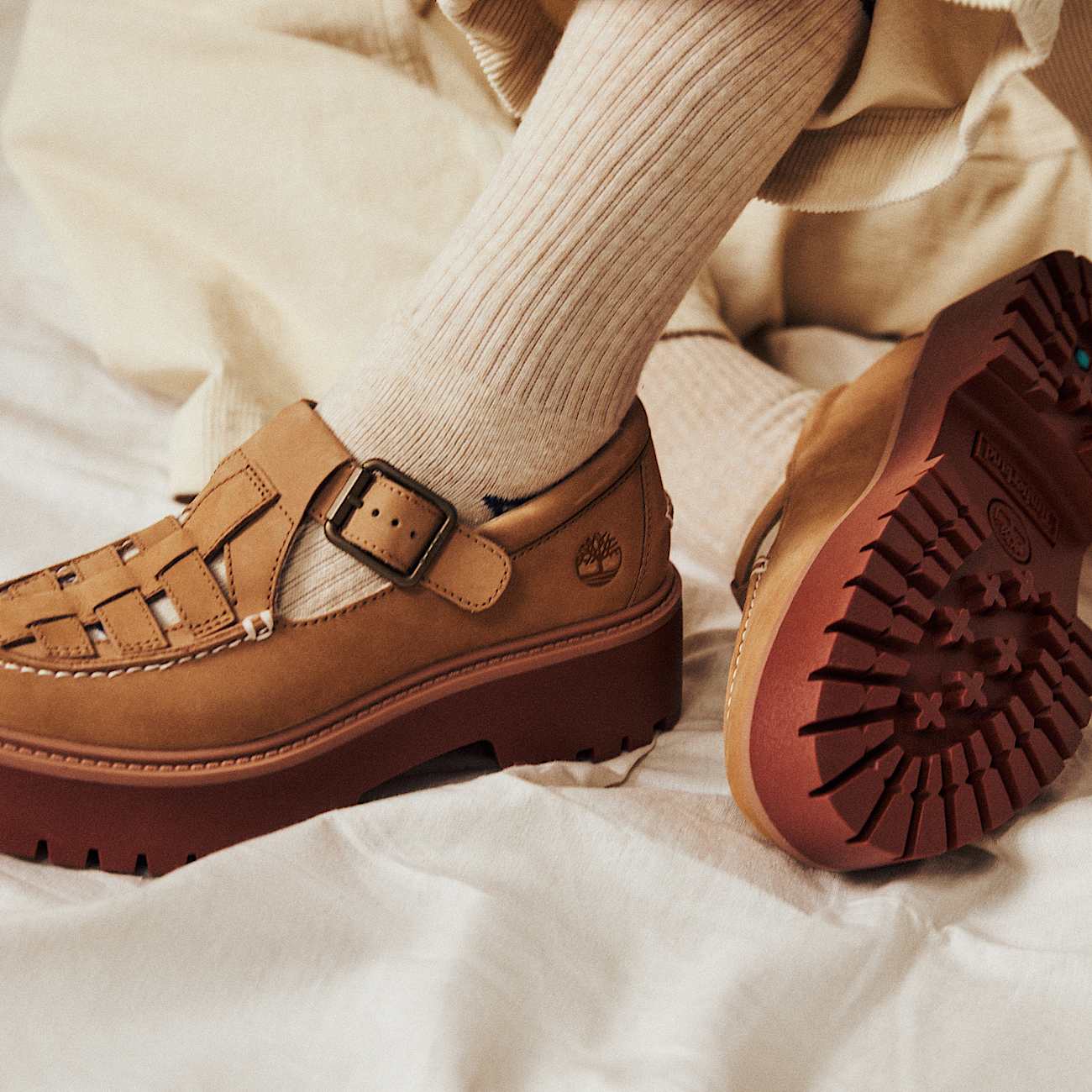 Stone Street Schnallenschuh mit Plattform für Damen in Beige - 1