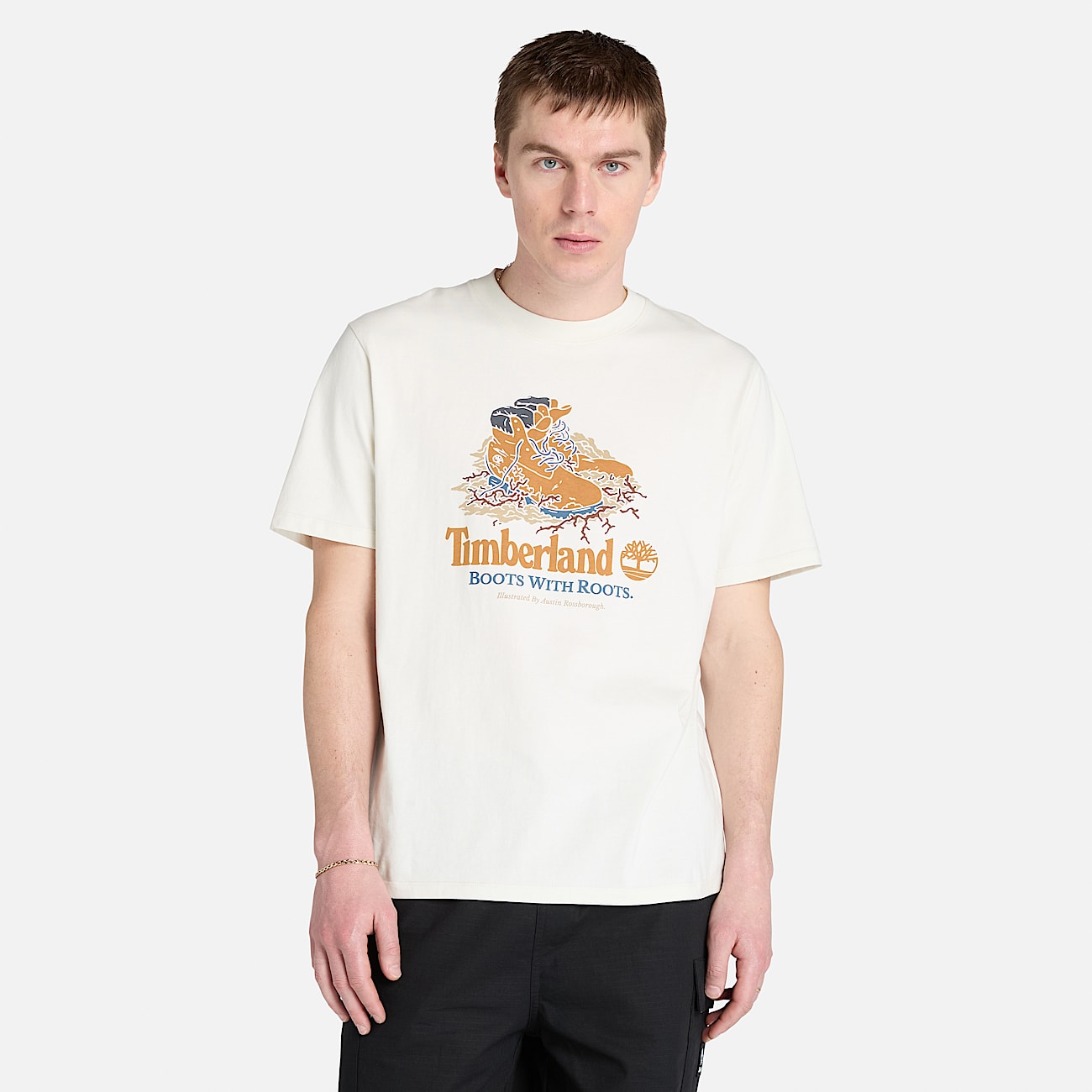All Gender Front Boot Graphic T-Shirt in White