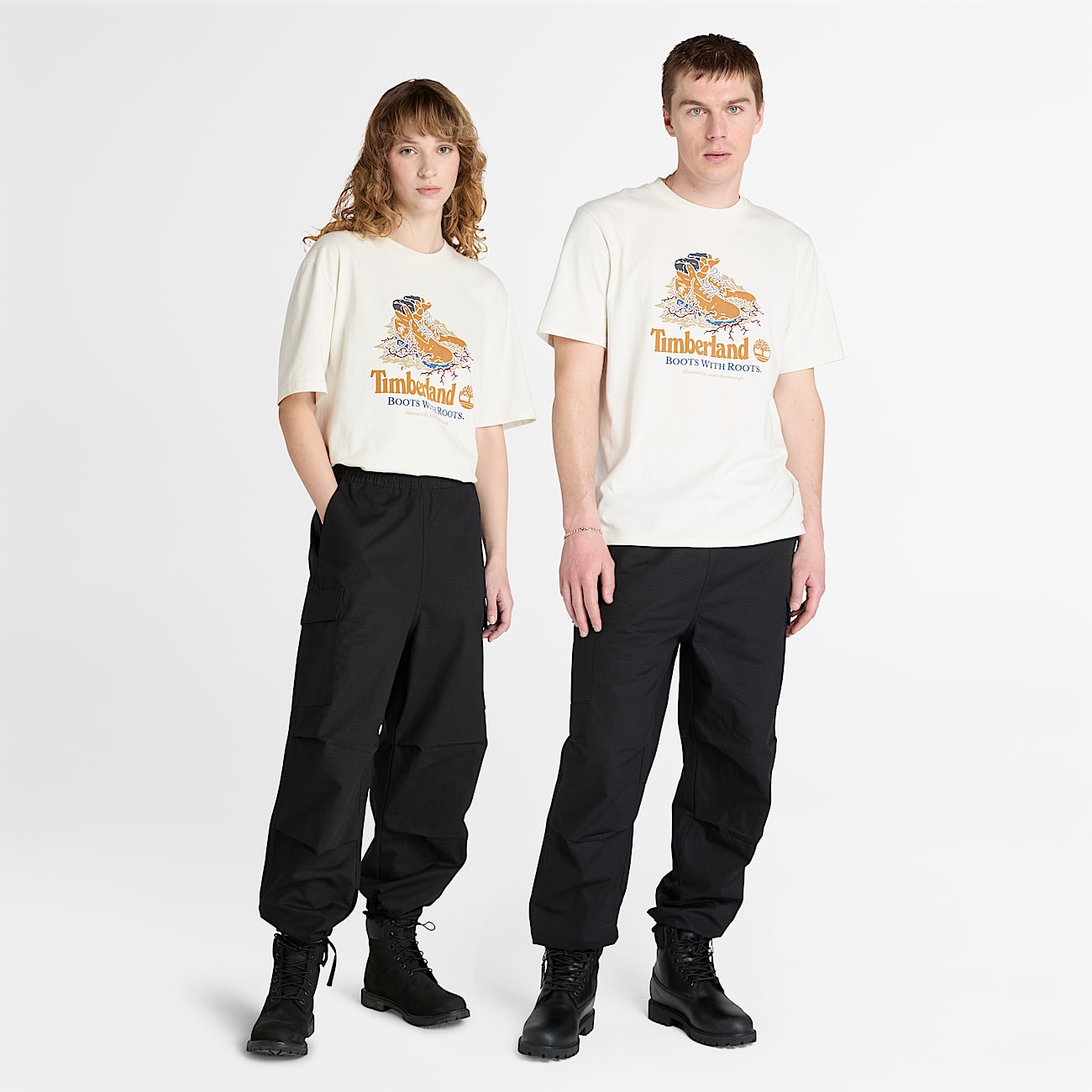 All Gender Front Boot Graphic T-Shirt in White - 1