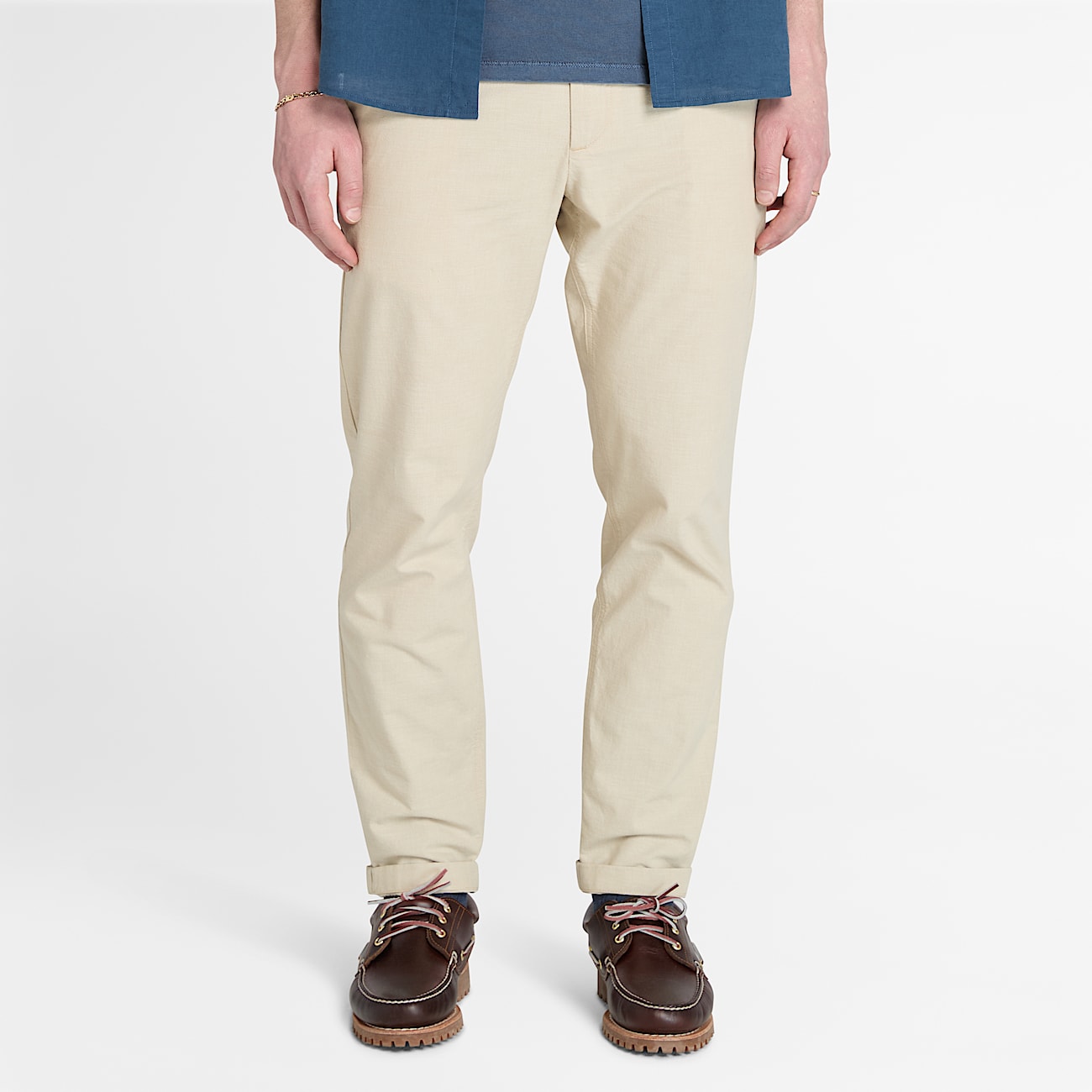 Jogginghose aus Baumwoll-Leinen-Mischgewebe für Herren in Beige