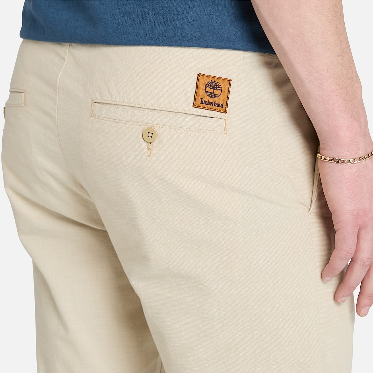 Jogginghose aus Baumwoll-Leinen-Mischgewebe für Herren in Beige