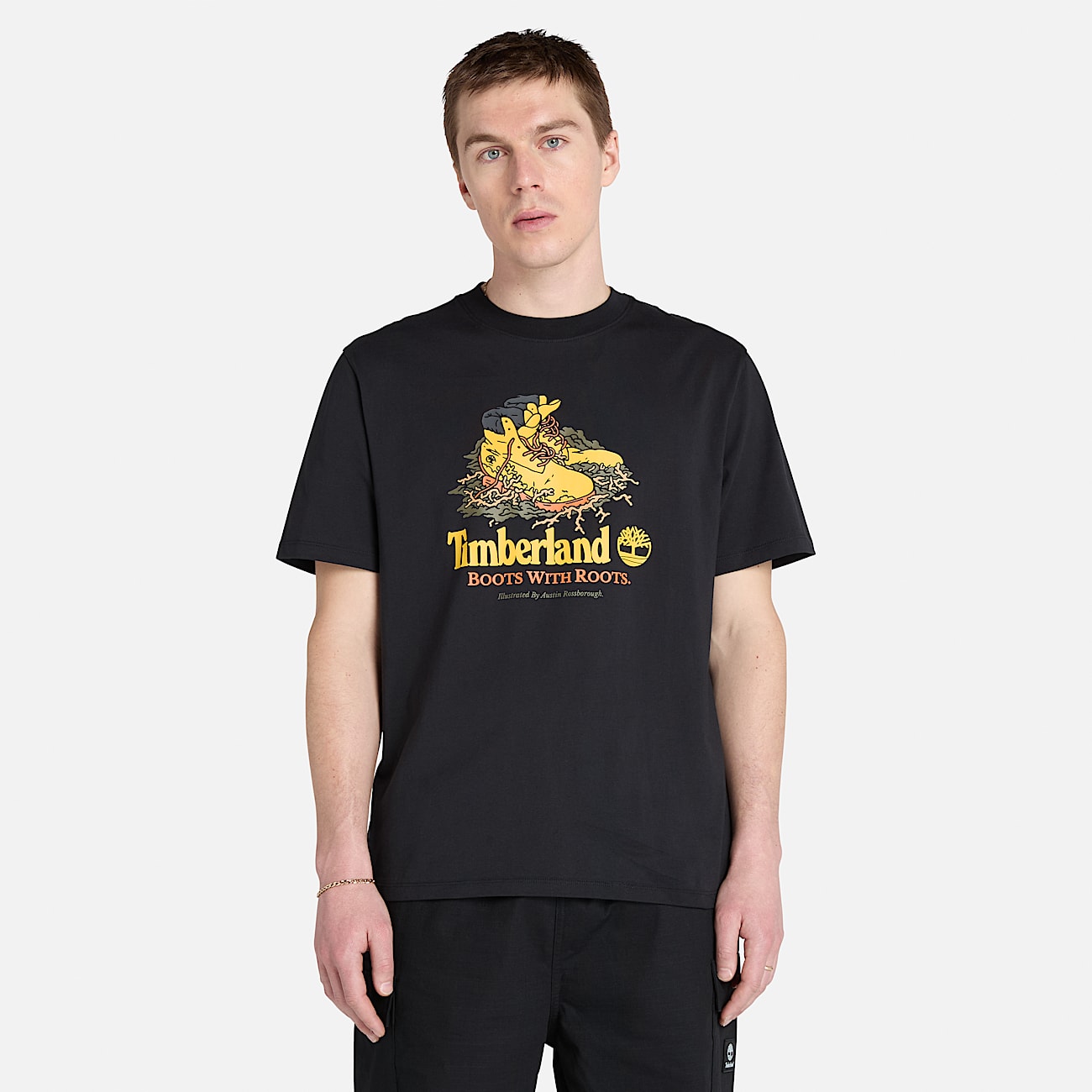 All Gender Front Boot Graphic T-Shirt in Black - 3