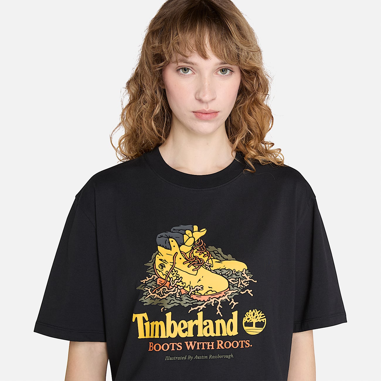 All Gender Front Boot Graphic T-Shirt in Black - 4