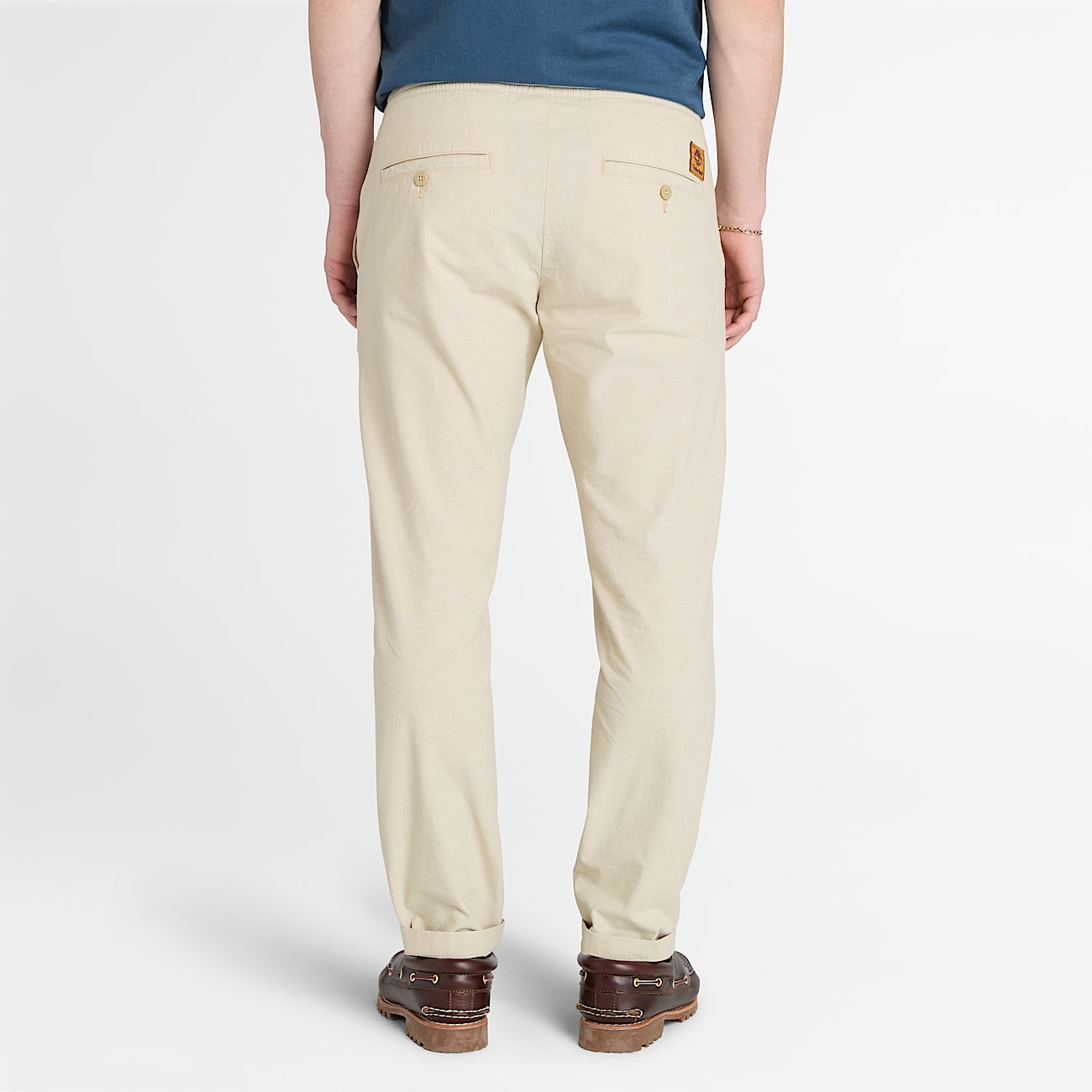 Jogginghose aus Baumwoll-Leinen-Mischgewebe für Herren in Beige