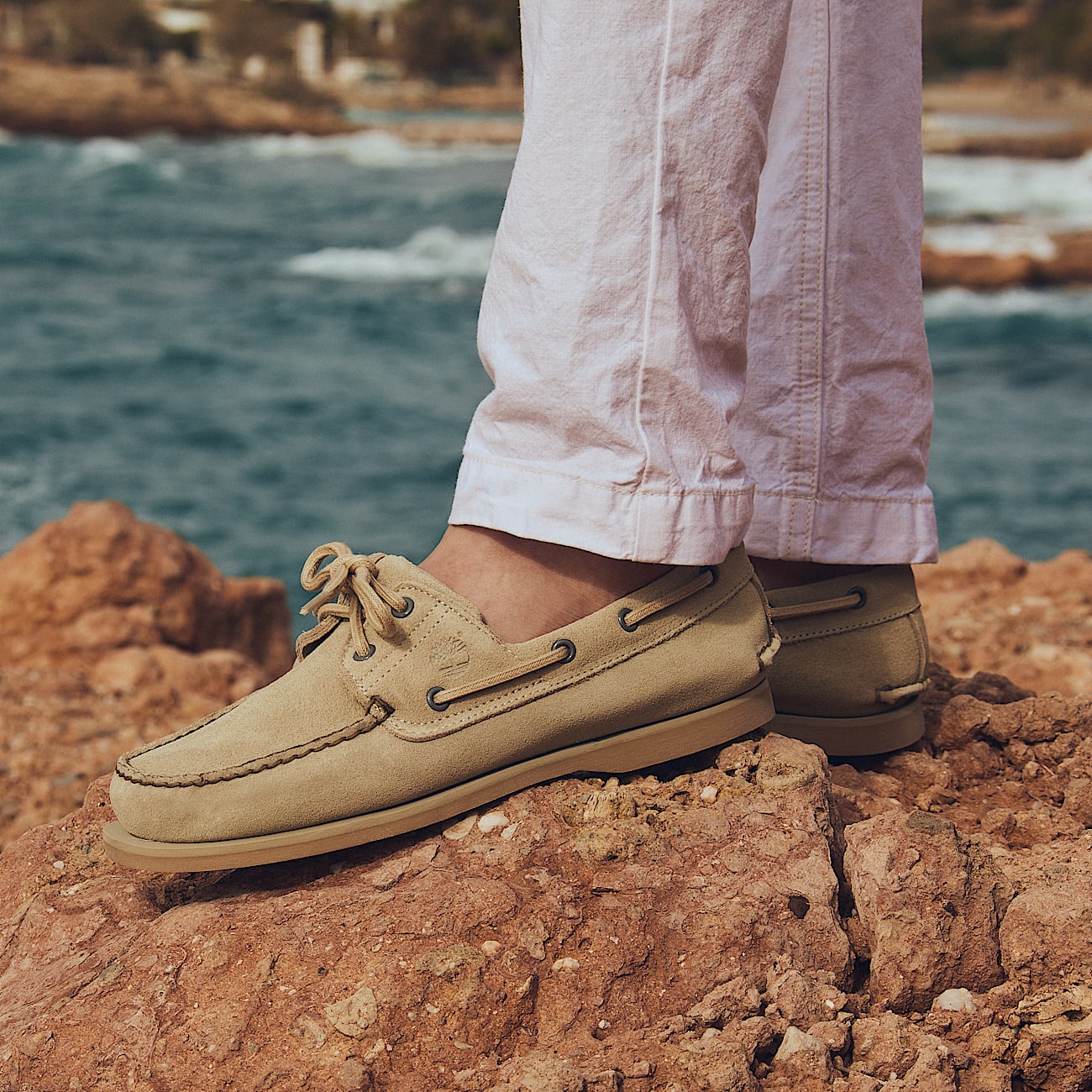 Chaussure bateau classique pour homme en vert clair - 2