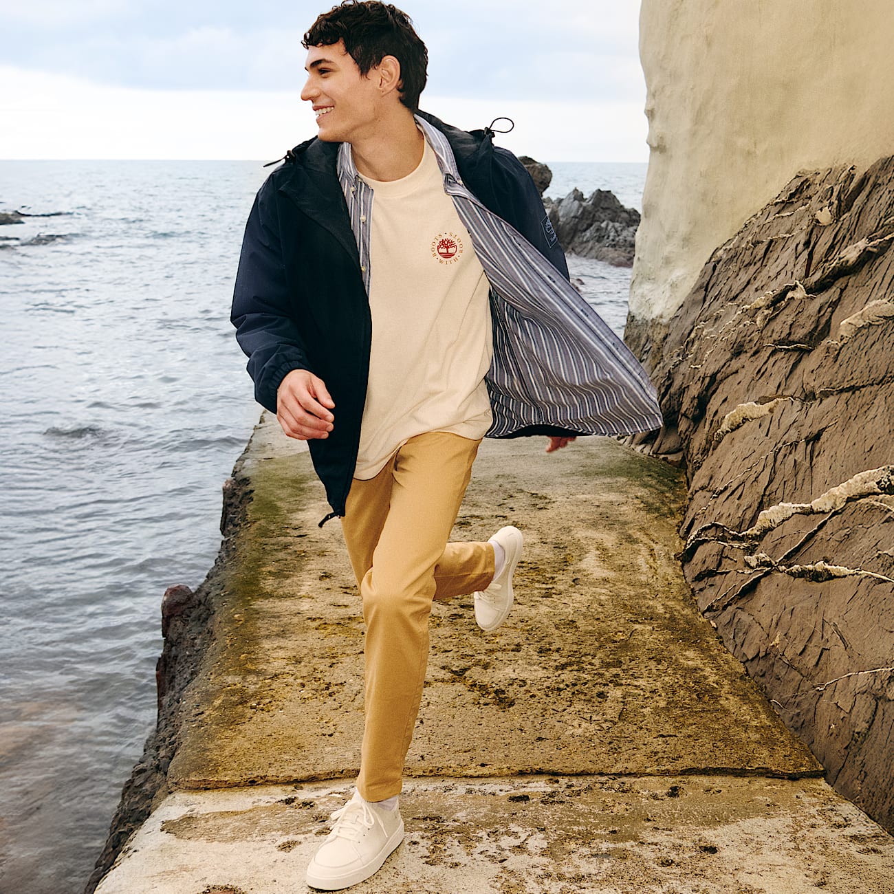 Calças Chino em Popelina Claremont para Homem em amarelo - 3
