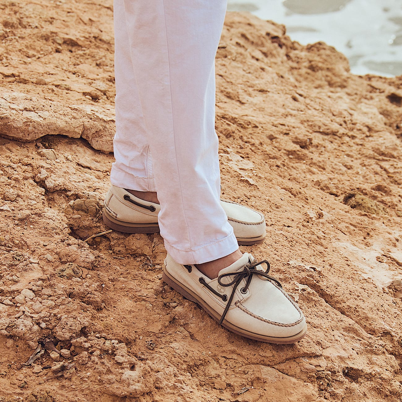 Classic Boat Shoe for Men in Light Grey