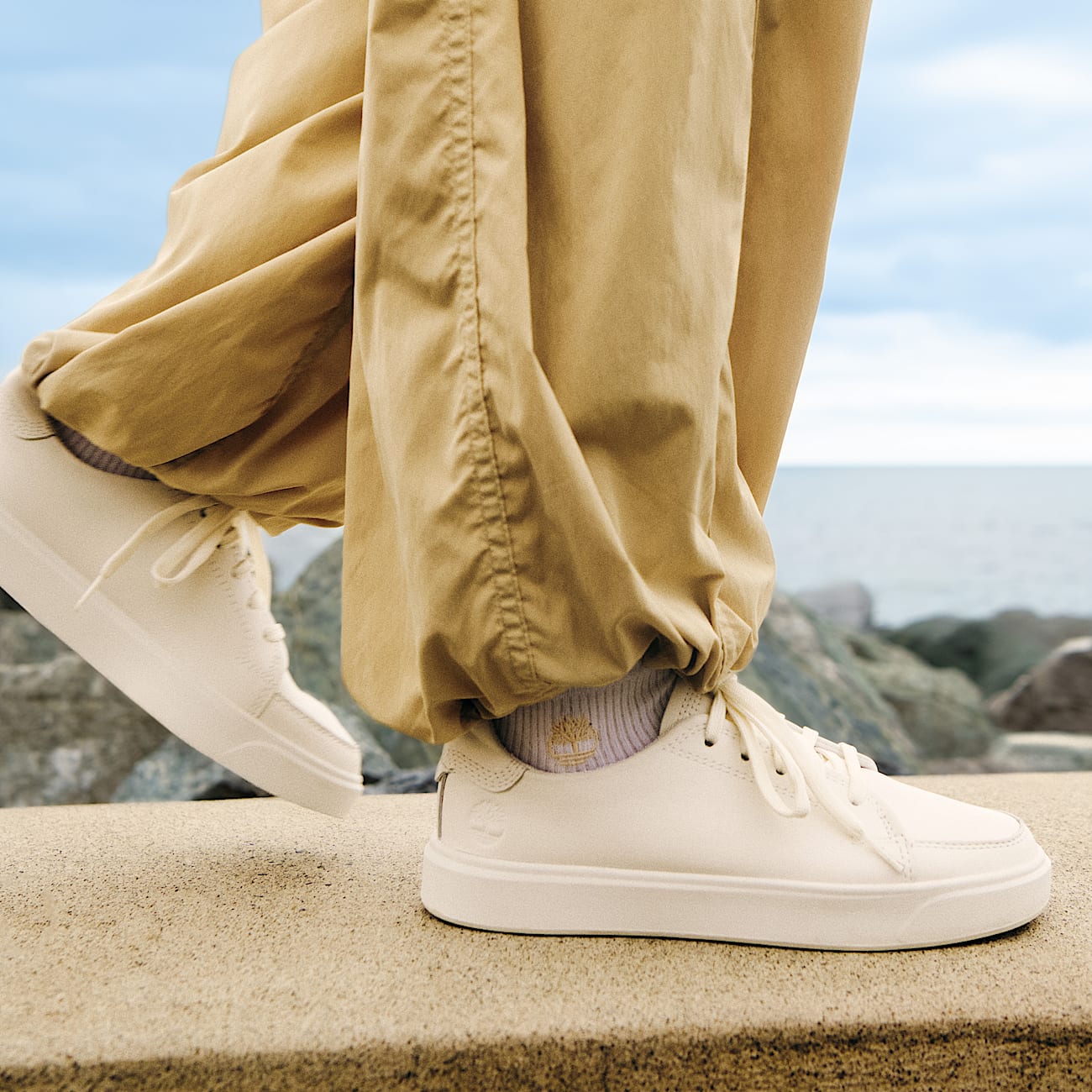 Ténis Com Atacadores Low Emerson Street para Mulher em branco - 1