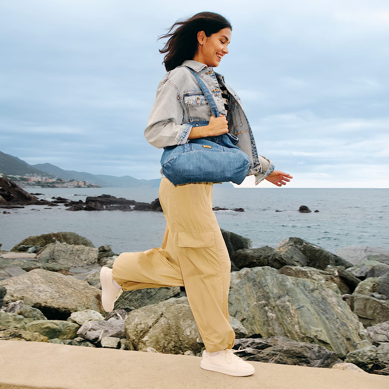 Parachute Trousers for Women in Beige
