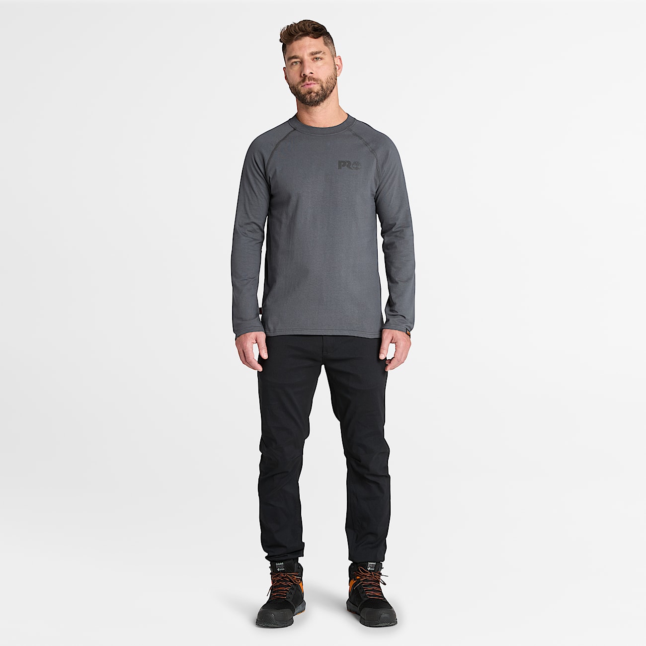 T-shirt a Maniche Lunghe Timberland PRO® Core da Uomo in grigio scuro