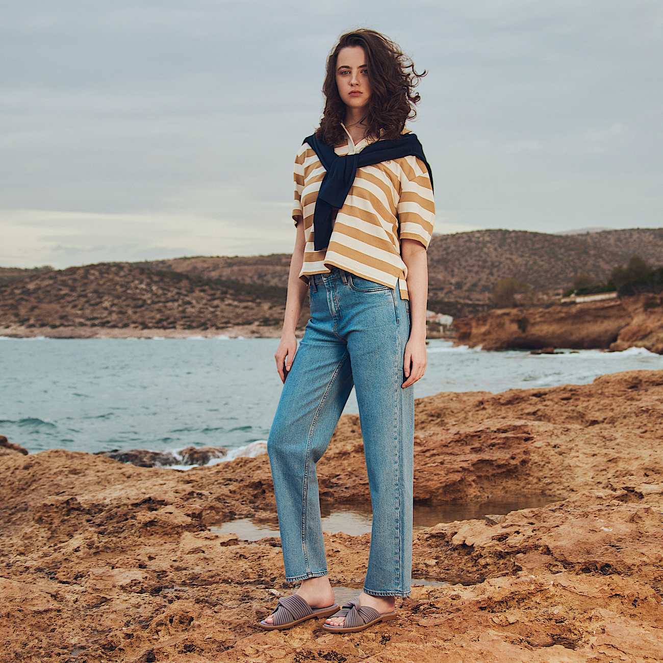 Straight Denim Trousers for Women in Blue - 2