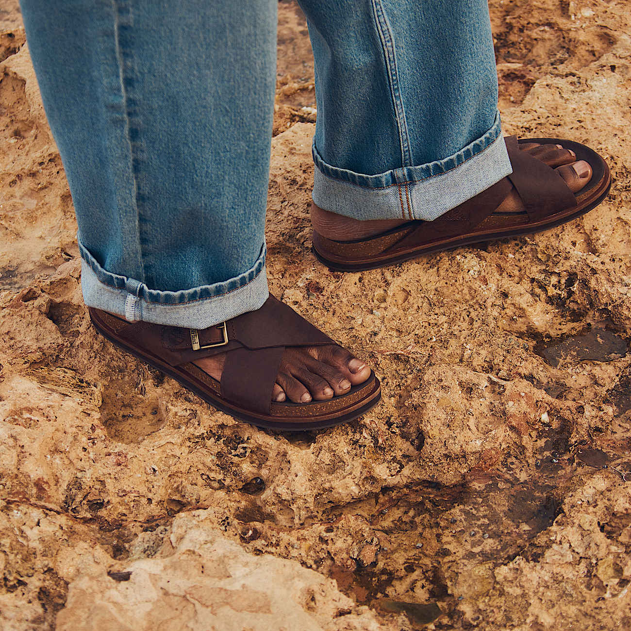 Amalfi Vibes Slide Sandal for Men in Brown