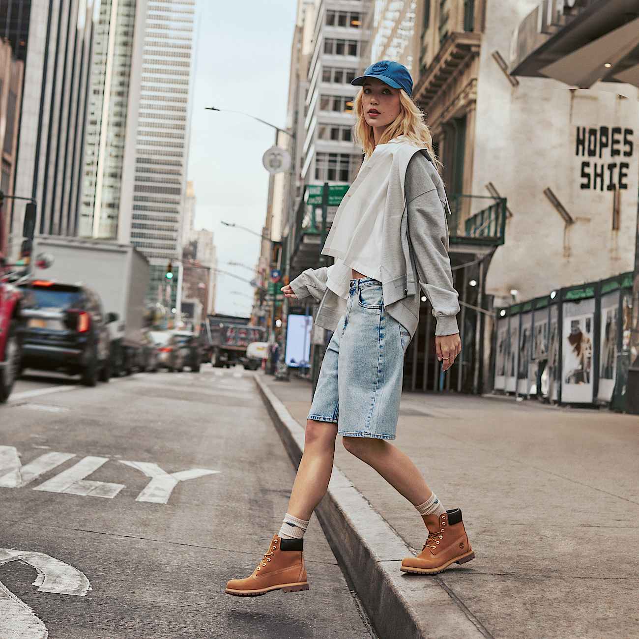 Denim Shorts for Women in Light Blue