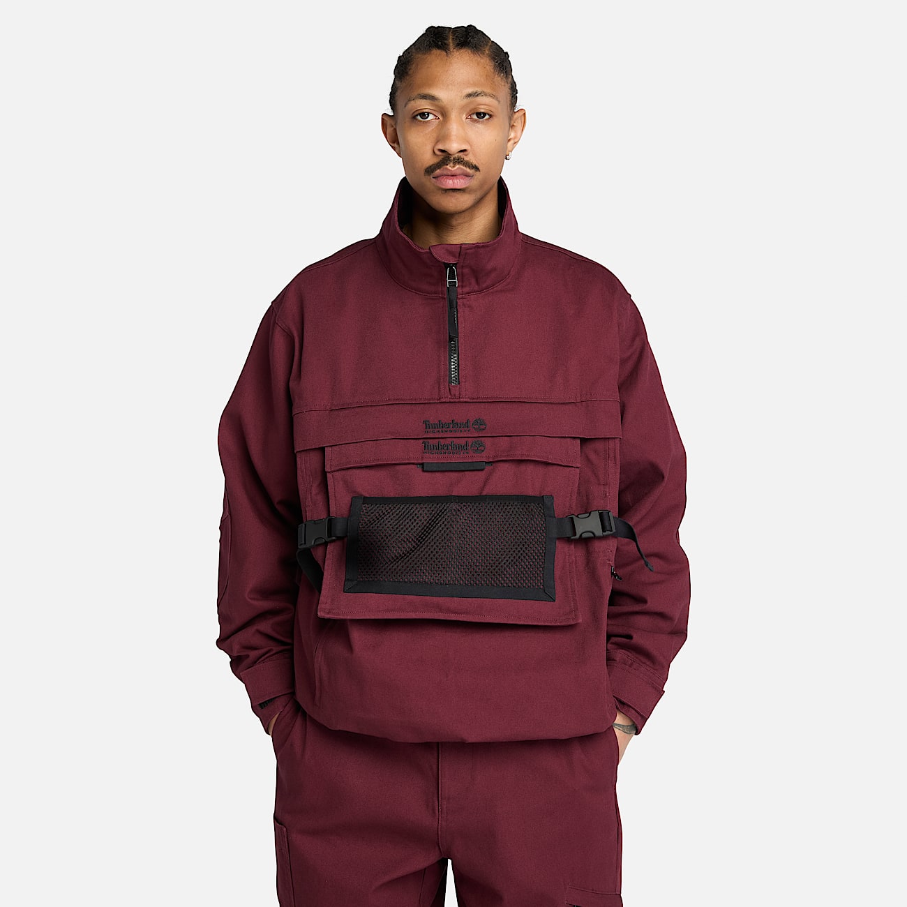 Timberland® and HIGHSNOBIETY Pullover Jacket Removable Pack in Burgundy - 3