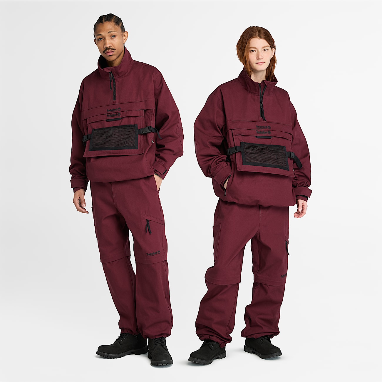 Timberland® and HIGHSNOBIETY Pullover Jacket Removable Pack in Burgundy - 1