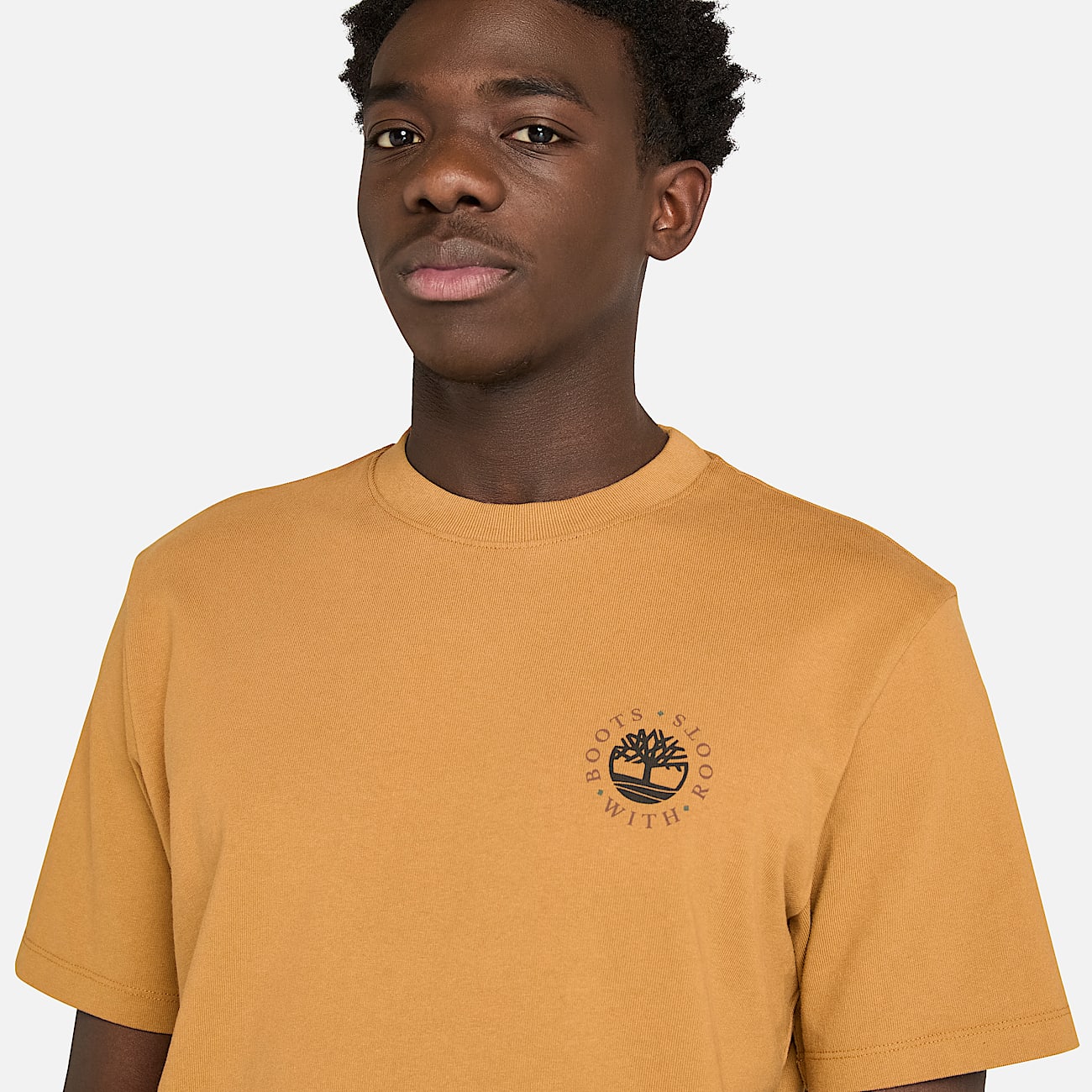 Washed Boot Lab Back Graphic T-Shirt for Men in Yellow