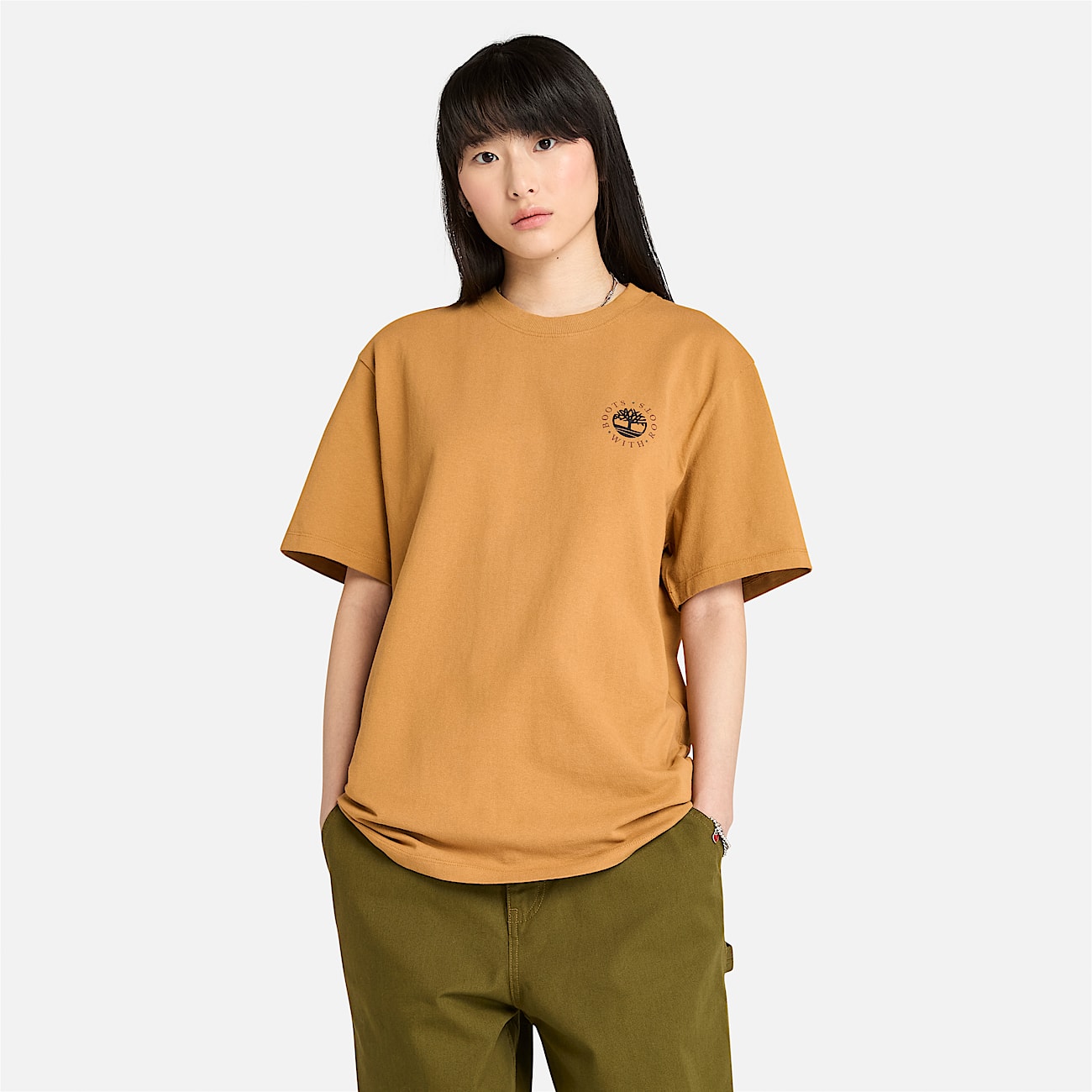 Washed Boot Lab Back Graphic T-Shirt for Men in Yellow