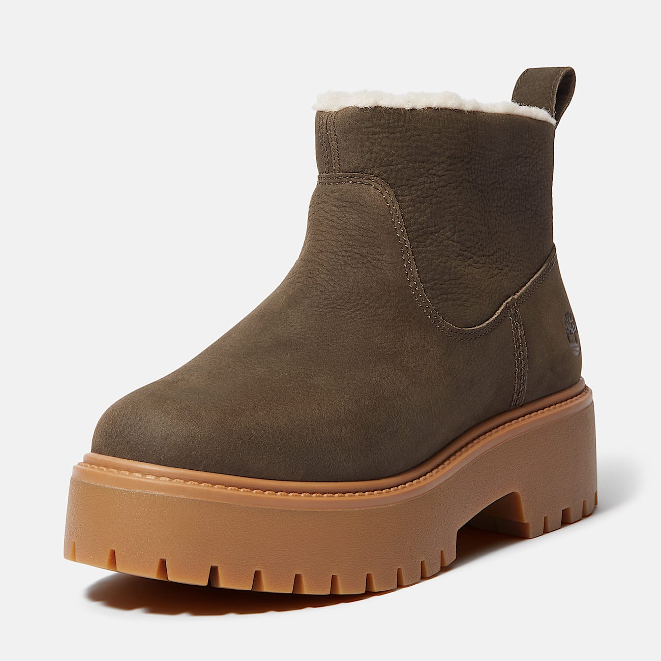 Stone Street Warm-Lined Platform Boot for Women in Dark Brown - 10