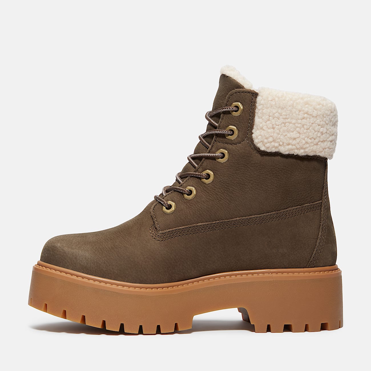 Stone Street Warm-Lined Waterproof Platform Boot for Women in Dark Brown - 6