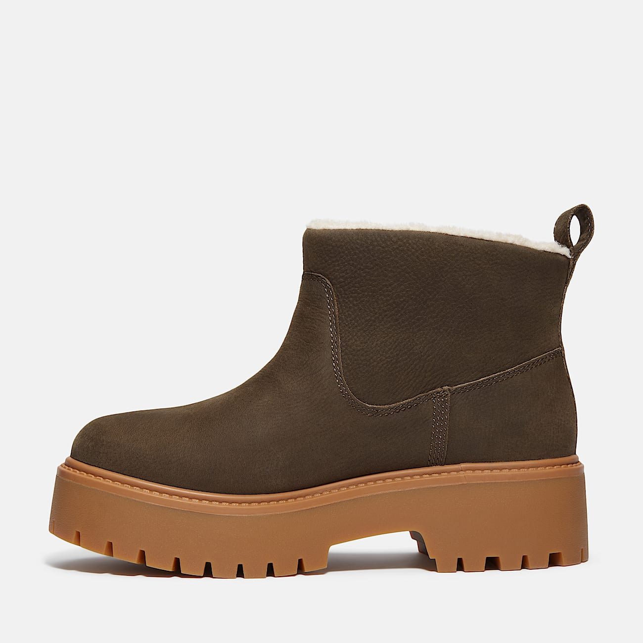 Stone Street Warm-Lined Platform Boot for Women in Dark Brown - 7