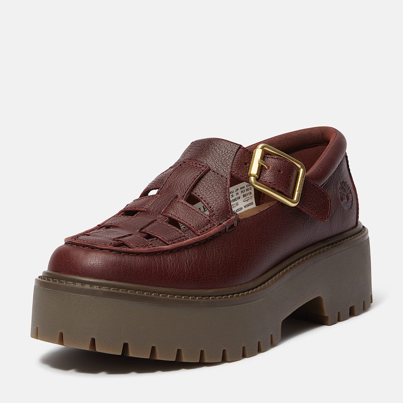 Stone Street Platform Buckle Shoe for Women in Dark Red - 9
