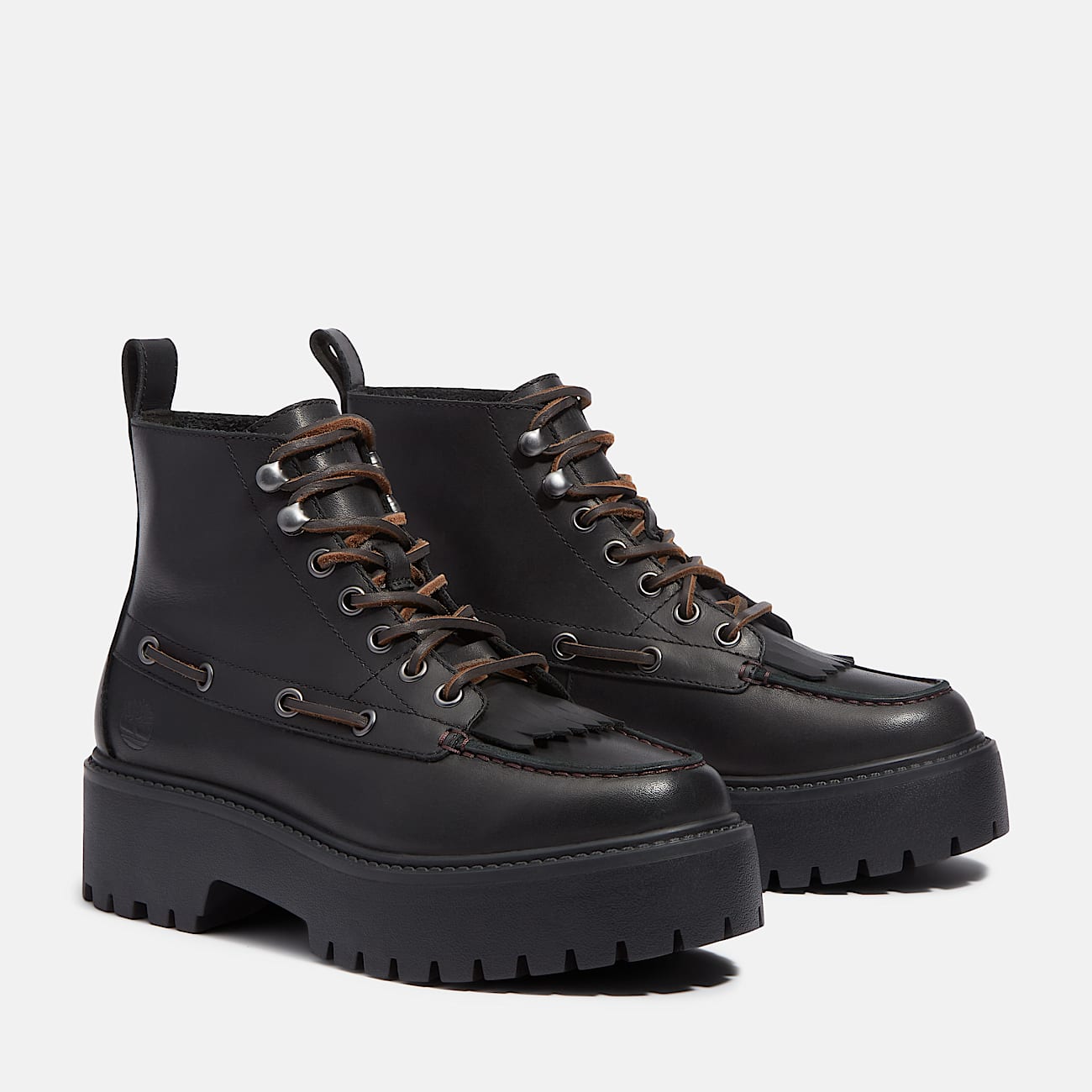 Botas con plataforma y lengüeta decorativa Stone Street para mujer en negro - 4