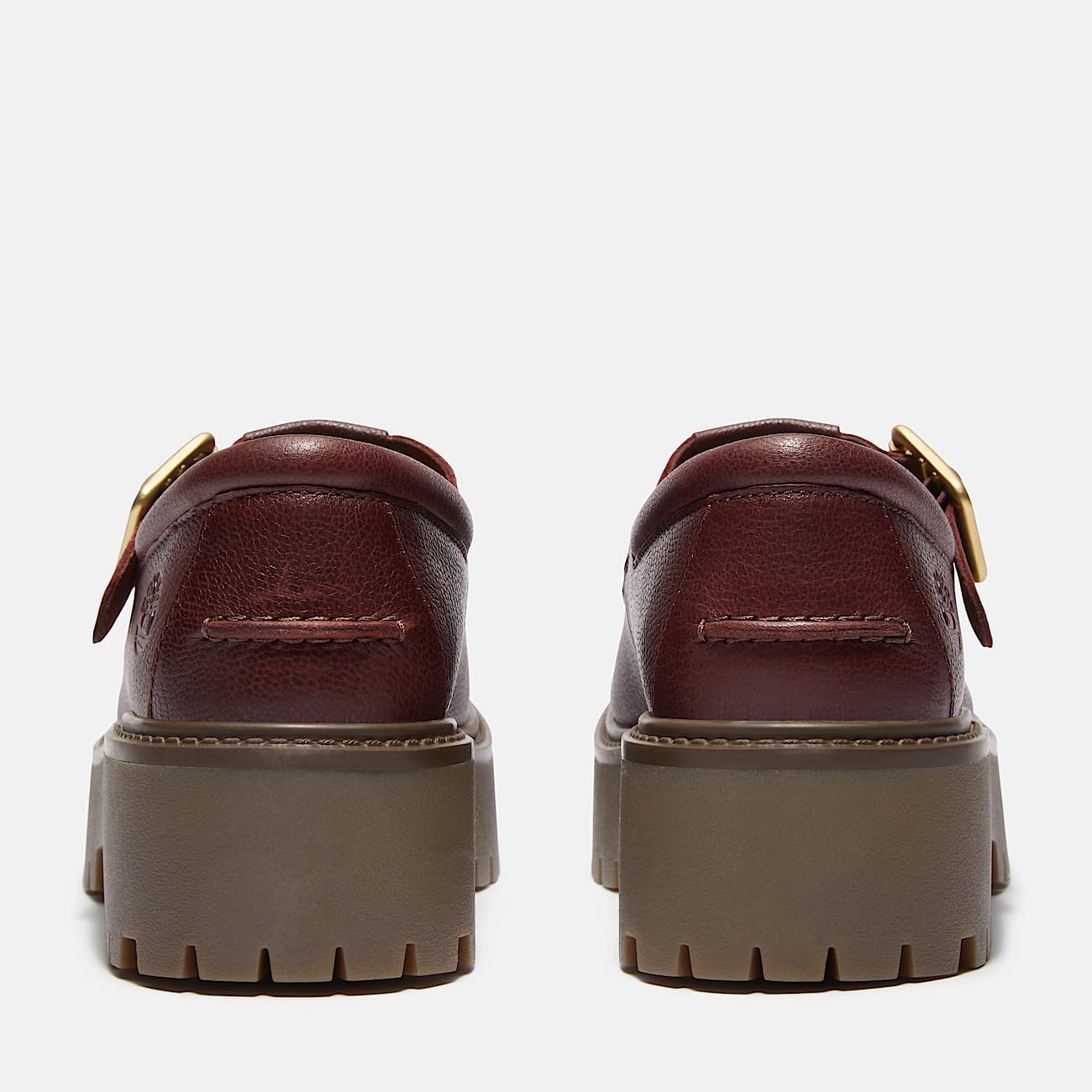 Stone Street Platform Buckle Shoe for Women in Dark Red - 5