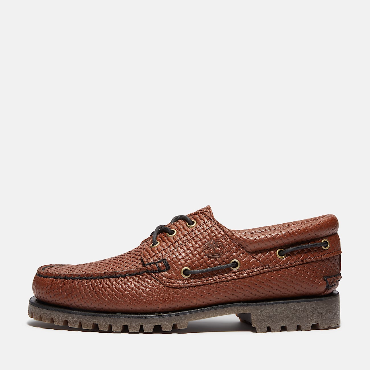 Timberland® Authentic 3-Eye Lug Handsewn Boat Shoe for Men in Brown