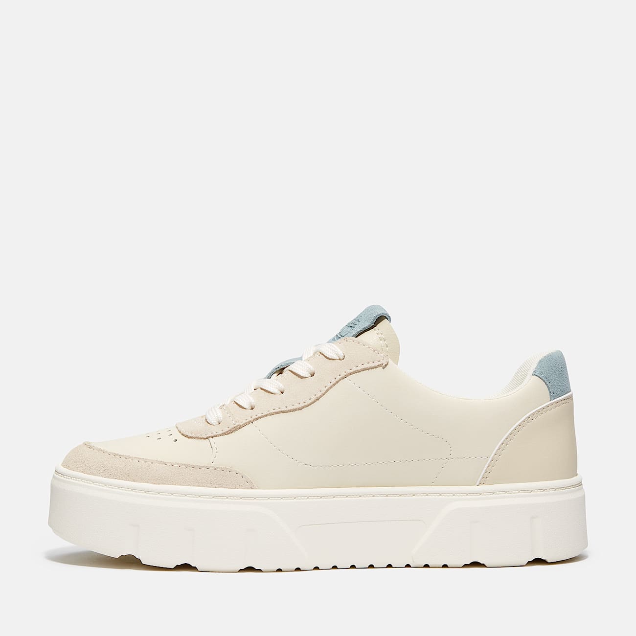 Laurel Court Lace Up Trainer for Women in Beige/Light Blue - 6