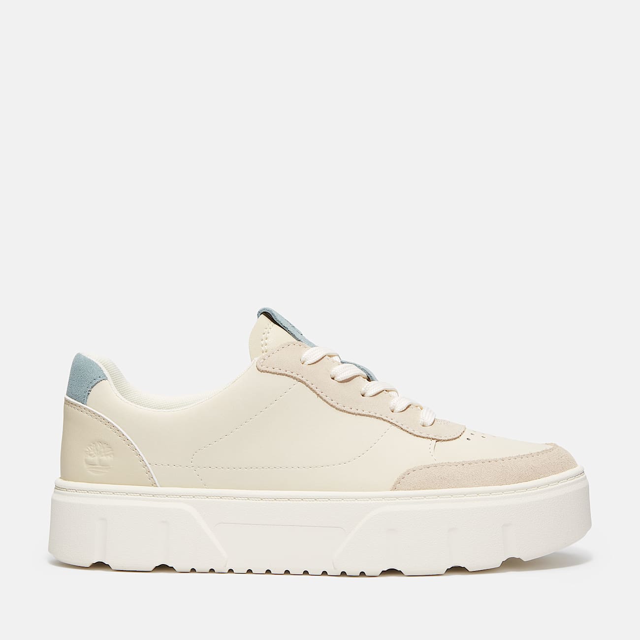 Laurel Court Lace Up Trainer for Women in Beige/Light Blue - 1